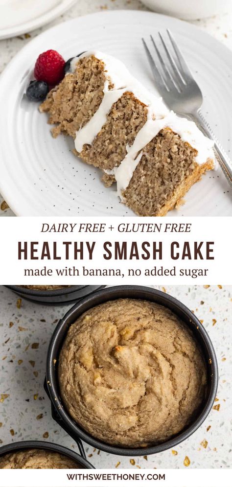 Healthy Smash Cake Recipe, Gluten Free Dairy Free Cake, Smash Cake Recipe, Camper Cakes, Gluten Free Banana Cake, Healthy Smash Cake, Smash Cake First Birthday, Healthy Birthday Cakes, Smash Cake Recipes