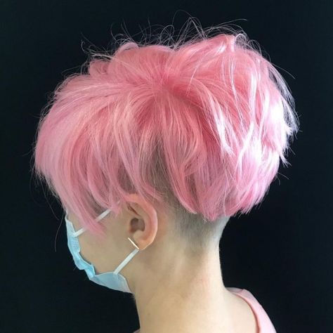 Candy Pink Undercut Pixie Bob Pink Undercut Pixie, Pink Haircut, Bob Ideas, Undercut Bob, Magenta Hair, Hair Pics, Pixie Bob Haircut, Colourful Hair, Hair Adviser