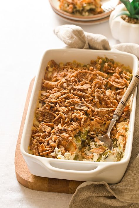 Homemade Green Bean Casserole Without Mushroom Soup Green Bean Casserole Without Canned Soup, Gluten Free Green Bean Casserole, Small Thanksgiving, Homemade Green Bean Casserole, Recipe Inspirations, Green Bean Casserole Easy, Soup Homemade, Batch Recipes, Easy Green Beans