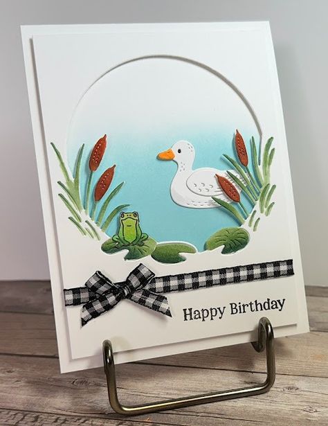 Think Outside the Box: Charming Duck Birthday Wishes Frog Cards, Duck Birthday, Duck Pond, Gina K, Blue Accessories, Lily Pond, Doodle Designs, Stamping Up Cards, Outside The Box