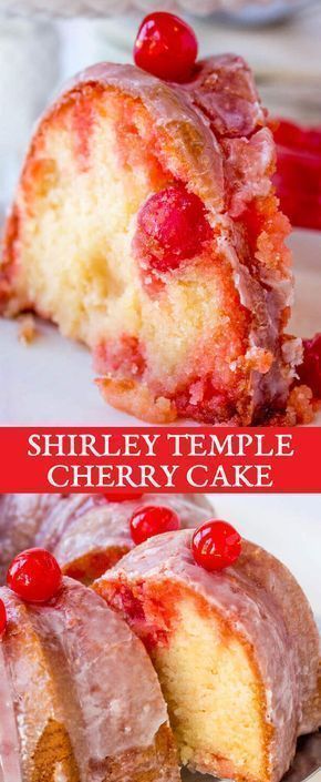 Shirley Temple Cake, Perfect Pound Cake Recipe, Bundt Pan Recipes, Easy Bundt Cake Recipes, Pound Cake Recipes Easy, Easy Bundt Cake, Powdered Sugar Glaze, Bundt Cake Recipe, Maraschino Cherries