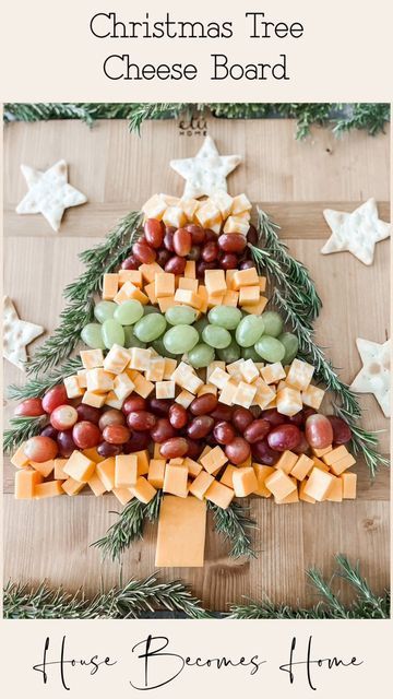 Mini Pecan Cheesecakes, Cheese And Fruit Board, Cheese Tree, Cheese And Fruit, Fruit Board, Grapes And Cheese, Pecan Cheesecake, Kids Christmas Party, Christmas Brunch