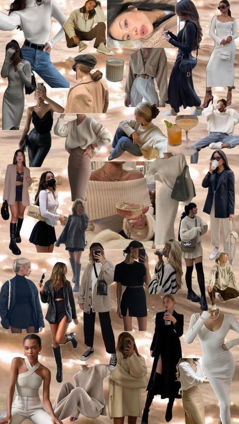 Outfits Moodboard, Cold Clothes, Neutral Color Outfits, Paris Outfit Ideas, Winter Board, Trendy Outfits Edgy, Money Fashion, Fashion Moodboard, Dressy Casual Outfits