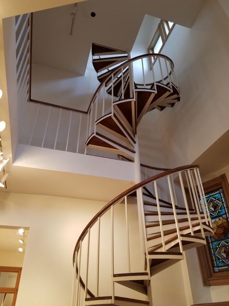 12 Outstanding “Before & Afters” of Century-Old Buildings - Dwell 1960s Remodel, The Staircase, Spiral Staircase, Old Buildings, Queen Anne, Second Floor, In The Heights, 1960s, Stairs