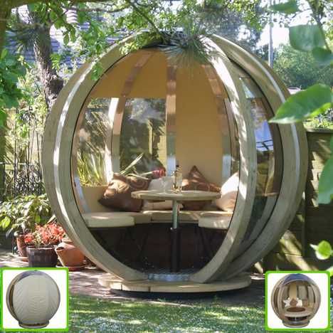 meditation pod Backyard Getaway, Garden Spheres, Garden Globes, Outdoor Office, Modern Outdoor Furniture, Outdoor Rooms, Modern Outdoor, Outdoor Design, Dream Garden