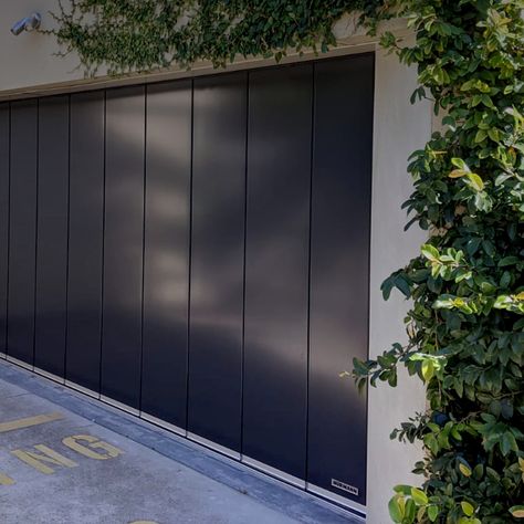 Black Metal Garage Door, Garage Sliding Doors, Sliding Door Garage, Industrial Garage Door, Unique Garage Doors, Contemporary Garage Doors, Sliding Garage Doors, Aluminium Garage Doors, Metal Garage Doors