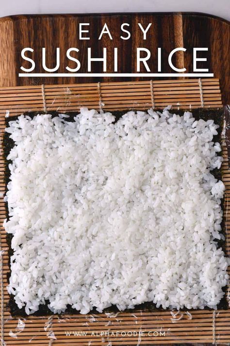 How to make sushi rice perfectly every time with just 4 ingredients (plus water). Including methods for stovetop and rice cooker sushi rice, plus top tips and FAQs to become a homemade sushi rice master! Sushi Rice Recipe Stove Top, Sushi Without Rice, Stovetop Rice, Make Sushi Rice, Sushi Rice Recipes, Sushi Vinegar, Sushi Recipes Homemade, Make Sushi, Easy Sushi