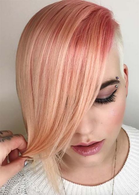 Female Undercut, Shorthair Undercut, Short Undercut Hairstyles For Women, Short Undercut Hairstyles, Undercut Hair, Pink Bob, Short Undercut, Undercut Styles, Nape Undercut