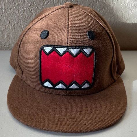 Domo Kun Clothes, Domo Kun Hat, Domo Hat, Pj Fits, Domo Kun, Silly Clothes, Kids Baseball Caps, Funky Hats, 2000s Streetwear