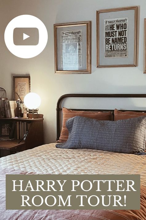 Harry Potter Room, and Harry Potter crafts! Harry Potter Guest Bedroom, Harry Potter Room Ideas, Pottery Room, Daily Prophet, Harry Potter Wizard, Harry Potter Room, Room Tour, Guest Bedroom, My Daughter