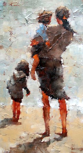 Andre Kohn was born in Stalingrad in the heart of the former Soviet Union. He spent his first 12 years in the Southern part of the country near the Caspian Sea. Growing up in the small town of Baku… Andre Kohn Art, Andre Kohn, Art Amour, Figurative Kunst, Seni Cat Air, 수채화 그림, Art Et Illustration, Art And Illustration, Two People