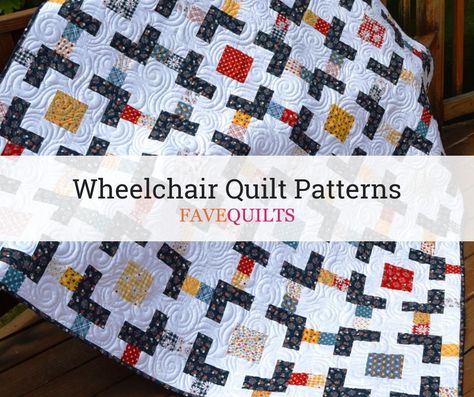 There's no standard size for wheelchair quilts, but when you're making one, these patterns will help you get the dimensions just right! Lap Quilts For Elderly Free Pattern, Lap Quilts For Elderly, Wheelchair Quilts, Charity Sewing, Charm Pack Quilt Patterns, Quilting Applique, Fat Quarter Quilt Pattern, Charity Quilts, Lap Quilt Patterns