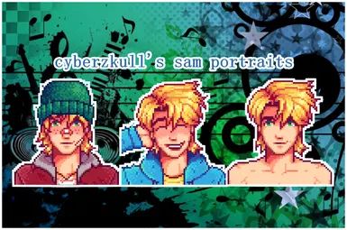 Alternative Sam portraits for Stardew Valley. Sam Stardew Valley Fanart, Alex Stardew Valley, Stardew Valley Mods, Stardew Mods, Stardew Valley Tips, Stardew Valley Farms, Valley Game, Stardew Valley Fanart, Stardew Valley