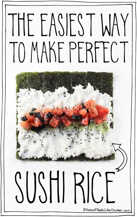 Perfect Sushi Rice, Making Sushi At Home, Sushi Rice Recipes, Making Sushi, Sushi Recipes Homemade, Easy Sushi, Sushi At Home, Diy Sushi, Vegan Sushi