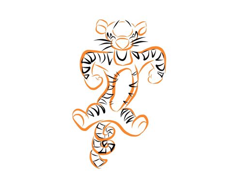 Disney Tattoo LineArt Tigger Disney Lines, Disney Sleeve, Kunst Tattoos, Disney Silhouettes, Tattoo Background, Harry Potter Disney, Disney Tattoo, Geniale Tattoos, Disney Embroidery