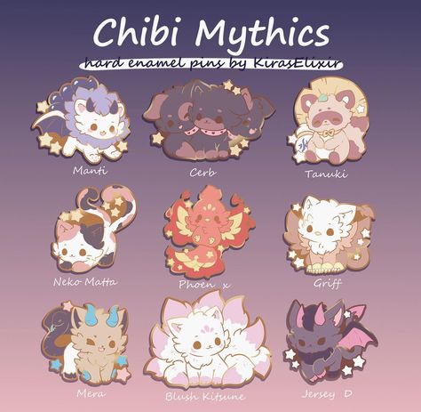 ★✧ 𝗞𝗶𝗿𝗮 ✧★ | ⭐️ Chibi Mythics Kickstarter coming December 9 at 10am(EST) I’m so excited for this revamp collection, and also introducing some new… | Instagram Chibi Mythical Creatures, Cute Mythical Creatures, My Art Style, Cute Fantasy Creatures, Cute Animal Drawings Kawaii, Creature Drawings, Cute Doodles Drawings, Fantasy Creatures Art, Cute Dragons