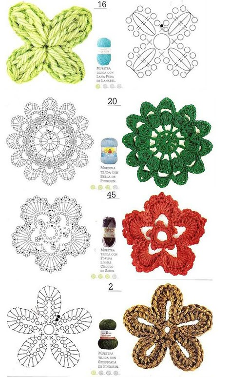 Flower Crochet Top, Crochet African Flowers, Irish Crochet Motifs, Crochet Stitches Diagram, Crochet Brooch, Mode Crochet, Crochet Simple, Irish Lace Crochet, Crochet Flower Tutorial