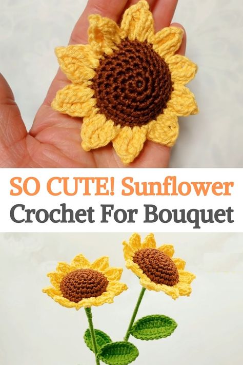 Sunflower Crochet Bouquet Pattern, Coneflower Crochet, Crochet Sunflower Bouquet Pattern Free, Crochet Sunflower Petals, Crochet Sunflowers Free Pattern, Crochet Sunflower Pattern Free, Sunflower Crochet Bouquet, Crochet A Sunflower, Crochet Sunflower Bouquet