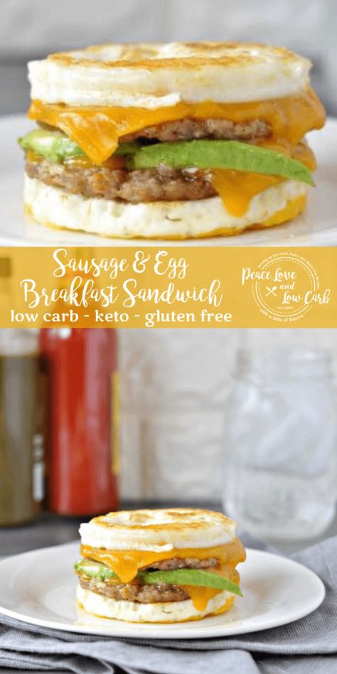 Keto Mcmuffin, Egg Breakfast Sandwich, Sausage And Egg Breakfast, Keto Sausage, Egg Sandwich Breakfast, Egg Diet Plan, Keto Recipes Breakfast, Boiled Egg Diet Plan, Egg Sandwich