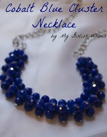 My Girlish Whims: DIY Cobalt Blue Cluster Necklace Necklaces Diy, Diy Jewelry Necklace, Diy Jewelry Inspiration, Diy Jewlery, Diy Rhinestone, Sparkle Necklace, Necklace Tutorial, Pearl Jewelry Necklace, Necklace Diy