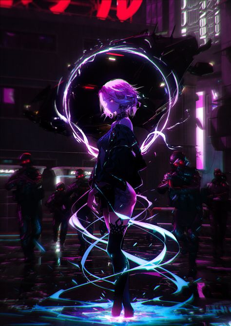 ArtStation - Neon Witches : Miho Neon Witch, Magical Wallpaper, Magic Wallpaper, Artistic Wallpaper, Cyberpunk Anime, Phone Wallpaper Pink, Wallpaper Earth, Preppy Wallpaper, Cool Wallpapers