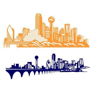 Dallas City Texas TX Skyline SVG Cuttable Design Dallas Texas Tattoo, Texas Illustration, Forearm Cover Up Tattoos, Dallas Tattoo, Dallas Texas Skyline, Black And White Graffiti, Texas Tattoos, Dallas City, Dallas Skyline