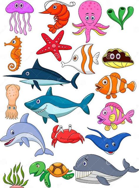 Sea life cartoon set stock vector. Illustration of crab - 29822267 Coloring pages #coloringpages Coloring books #coloringbooks Coloring pages for kids #coloringpagesforkids Coloring pages for kids animals #coloringpagesforkidsanimals 2.409 Sealife Drawing, Sea Animals Clipart, Life Cartoon, Happy Whale, Farm Animal Coloring Pages, Desert Animals, Kids Animals, Horse Coloring Pages, Drawing Watercolor