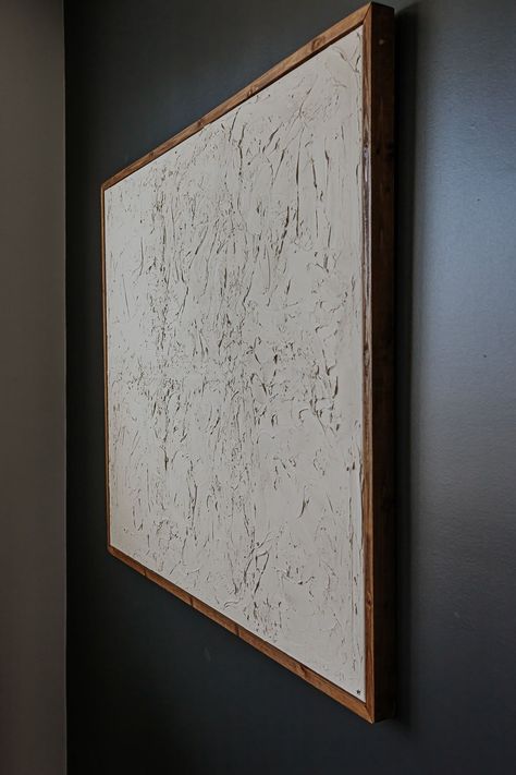 DIY Spackle Art - create your own abstract art with spackle and a canvas. Canvas Spackle Art, Spackle Canvas Art, Diy Spackle Art, Spackle Painting, Spackle Wall Art, Spackle Art, Pantry Renovation, Abstract Art Decor, Diy Side Table