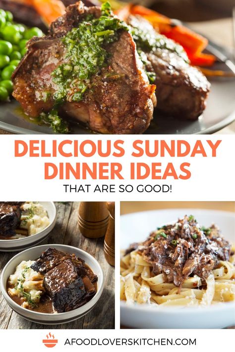 Make Sunday dinner special with these delicious ideas that are so good! 🍽️😋 From comforting roasts to savory pastas, elevate your weekend mealtime. #SundayDinnerIdeas #FamilyMeal #WeekendCooking #ComfortFood Sunday Family Dinner Ideas Comfort Foods, Black Sunday Dinner Ideas, Sunday Supper Ideas Families, Sunday Fall Dinner Ideas, Supper Menu Ideas, Sunday Dinner Ideas Winter, Family Sunday Dinner Ideas, Fall Sunday Dinner, Sunday Night Dinner Ideas