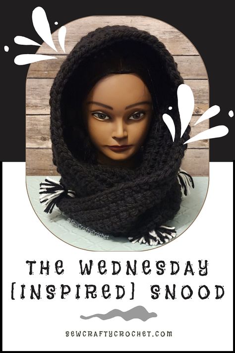 The Wednesday [Inspired] Snood - Sew Crafty Crochet Winter Crafts For Adults, Snood Crochet Pattern, Winter Craft Ideas, Snood Knitting Pattern, Bernat Softee Chunky Yarn, Snood Pattern, Bernat Softee Chunky, Crochet Snood, Fun Winter Crafts