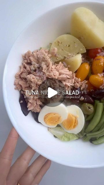 Claudia Mamiye on Instagram: "This delicious Tuna Niçoise Salad is packed with nutritious ingredients to keep you satisfied throughout your busy day. The best part is that all the components can easily be meal prepped and enjoyed🥗 

Tuna Nicoise Salad Recipe:

Ingredients:
•Butter lettuce
•French beans, blanched
•Heirloom tomatoes, sliced
•Olives (preferably Niçoise or Kalamata)
•Boiled potatoes, sliced
•Italian tuna, drained
•Hard-boiled eggs, sliced

Dressing:
•1 tbsp chopped shallot
•Juice of 2 lemons
•3 tbsp extra-virgin olive oil
•1 tsp salt
•1 tsp mustard powder
•1 tsp Italian seasoning
•Black pepper to taste

Instructions:
•Arrange the butter lettuce on a large serving platter.
•Add the blanched French beans, sliced tomatoes, olives, boiled potatoes, and Italian tuna on top of the Italian Tuna, Nicoise Salad Recipe, Tuna Nicoise Salad, French Beans, Sliced Tomatoes, Mustard Powder, Butter Lettuce, Nicoise Salad, Sliced Tomato