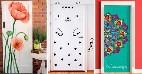 15 Modernas decoraciones que puedes hacerle a la puerta de tu habitación Cafe Floor Plan, Hippy Bedroom, Coffee Bar Design, Ideas Casa, Shell Decor, Vanity Decor, Bedroom Door, Beaded Curtains, Bedroom Doors