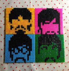 Hama Beads Coasters, Perler Creations, Melty Bead Patterns, Perler Ideas, Hama Beads Design, 8bit Art, Perler Bead Templates, Beads Ideas, Pattern Coloring Pages