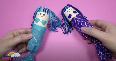 Kids Craft Work, Summer Crafts For Toddlers, Toilet Paper Art, Toilet Roll Craft, Mermaid Crafts, Toilet Paper Crafts, Toilet Paper Roll Crafts, Ocean Crafts, Paper Roll Crafts