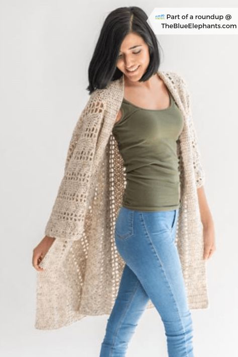 Lightweight Crochet Cardigan Free Pattern, Light Weight Crochet Cardigan, Crochet Cotton Cardigan, Crochet Boho Cardigan, Lightweight Crochet Cardigan, Crochet Lightweight Cardigan, Crochet Long Vest, Easy Crochet Cardigan For Beginners, Crochet Long Cardigan Pattern Free