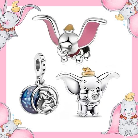 Disney Elephant, Dumbo Elephant, Disney Free, Disney Charms, Bead Pendant, Elephant Charm, Beaded Animals, Pandora Bracelets, Silver Accessories