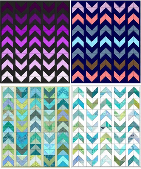 Arrows Quilt Pattern, Arrow Pattern Quilts, Arrow Quilt Pattern Free, Chevron Quilt Pattern Free, Triangle Method, Chevron Quilt Pattern, Arrow Quilt, Hst Quilts, Quilt Pattern Free