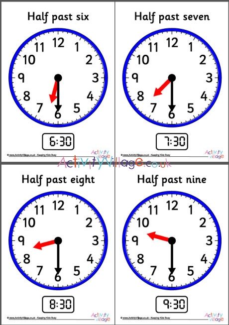 Half past posters Half Past The Hour Worksheets, Maths Clock, Math Clock, Clock Worksheets, Analogue Clock, Coloring Mask, Telling Time Worksheets, Time Worksheets, Analog Clock