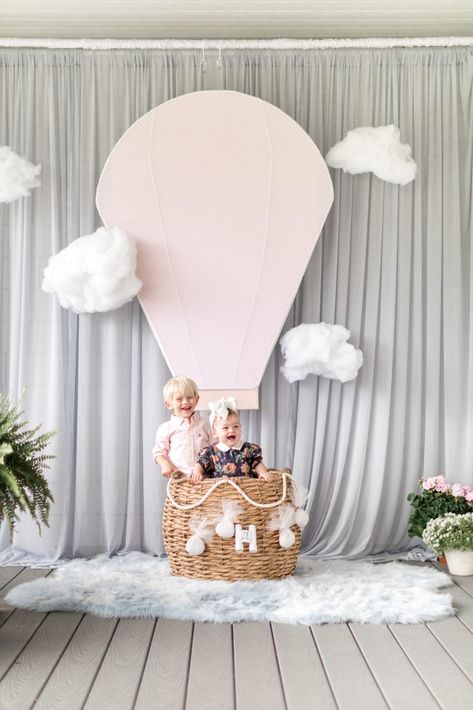 1st Birthday Cloud Theme, Cloud Birthday Decoration, Cloud 1st Birthday Party, Cloud Birthday Party Decoration, Cloud Theme Party 1st Birthdays, First Birthday Hot Air Balloon, 1st Birthday Hot Air Balloon Theme, Baby Party Ideas 1st, Clouds Theme Party