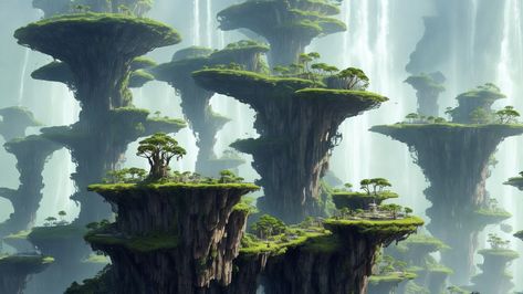 Alien Worlds Landscape, Fantasy Biomes, Alien Civilization, Alien Landscape, Scifi Fantasy Art, Landscape Concept, Avatar World, Alien Creatures, Alien Worlds