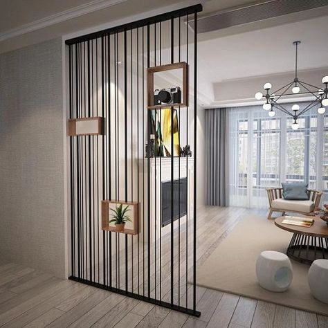 30 Design Choices for Your Home Room Divider - Matchness.com Metal Interior Design, Modern Partition, Modern Partition Walls, Room Partition Wall, Wall Partition Design, Metal Room Divider, Modern Room Divider, Divider Design, Living Room Partition