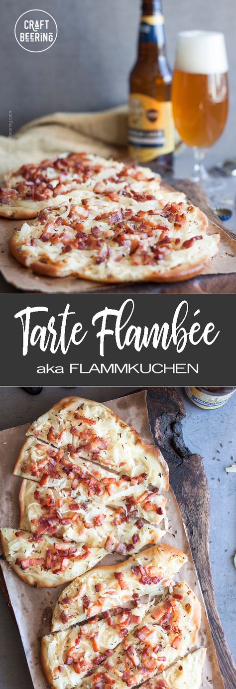 Flamkuchen Recipe, Tarte Flambee Recipe, German Cusine, Flammkuchen Recipe, Grill Mad, French Meal, Pizza Vegana, German Foods, Oktoberfest Food