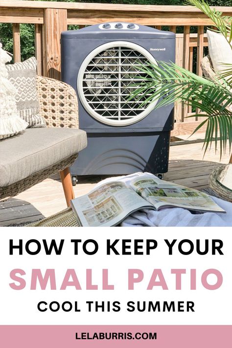 Patio Cooling Ideas, Outdoor Cooling System Ideas, Outdoor Deck Decorating Ideas, Deck Decor Ideas, Air Conditioner Hide, Outdoor Deck Decorating, Outdoor Air Conditioner, Patio Cooler, Outdoor Cooler