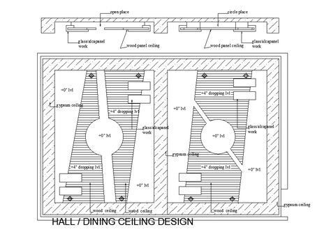 Ceiling design of hall and dining detail drawing presented in this AutoCAD file. Download the AutoCAD file. - Cadbull False Ceiling Details Drawing, Ceiling Detail Drawing, Ceiling Plan Drawing, Electric Drawing, Fall Celling Design, Suspended Ceiling Design, Ceiling Layout, Dining Ceiling, 2d Autocad Drawing