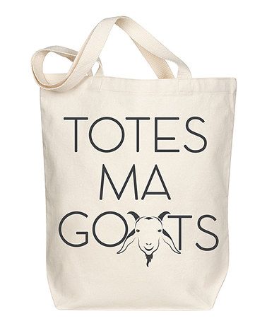 Another great find on #zulily! 'Totes Ma Goats' Tote #zulilyfinds Totes Ma Goats, A Stack Of Books, Canvas Totes, New Bags, Wine Tote, 15 Gifts, Cricut Creations, Stack Of Books, Vinyl Projects