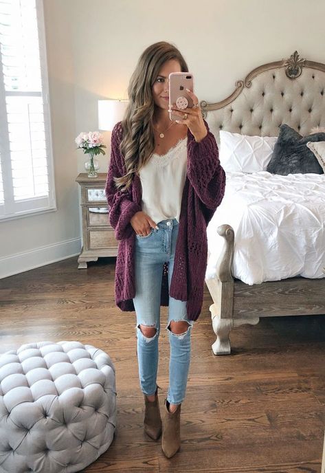 @graciila✧ Casual Chique Stijl, Autumn Fashion Women Fall Outfits, Emmanuelle Alt, Solange Knowles, Mode Casual, Cardigan Outfits, Cute Fall Outfits, Rachel Zoe, Fashion Mode