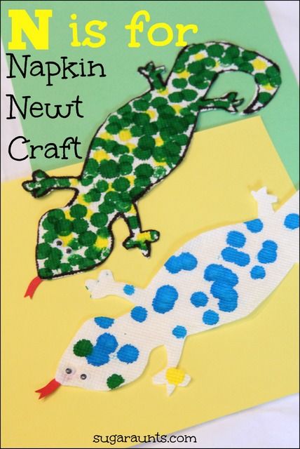 We love making cute crafts and our dining room wall can attest for that.  There’s a nice gallery of kid art going on on all four walls (and the ceiling, too!) and this cute newt craft is sure to make the wall!   We’re joining bloggers from all over in the 31 days of ABCs series hosted by All ... Read More about  N is for Napkin Newt Craft Newt Preschool Craft, Newt Crafts For Preschool, Lizard Preschool Craft, Lizard Craft, Craft Craft, Preschool Class, Alphabet Crafts, Preschool Letters, Kid Art