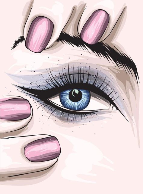 Makeup Logo Design, File Decoration Ideas, Makeup Illustration, Makeup Wallpapers, Makeup Drawing, Eye Illustration, Nail Logo, Lashes Logo, Leather Panel