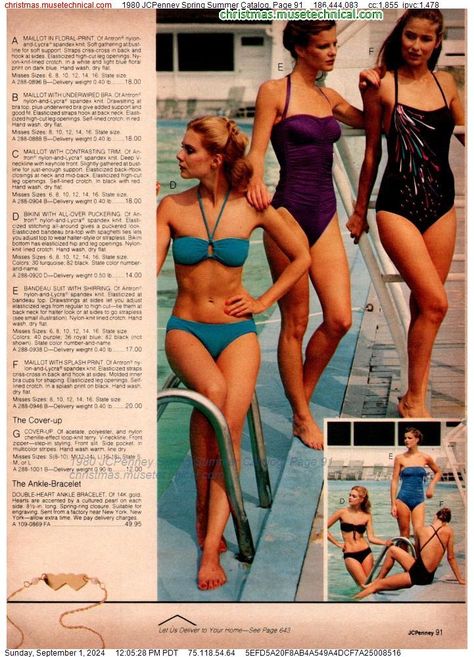 1980 JCPenney Spring Summer Catalog, Page 91 - Catalogs & Wishbooks Delias 90s Catalog, Pretty Swimsuits, Vintage Swim, Vintage Swimwear, Bra Panty, One Piece Swimwear, Body Goals, Vintage Fashion, Bathing Beauties