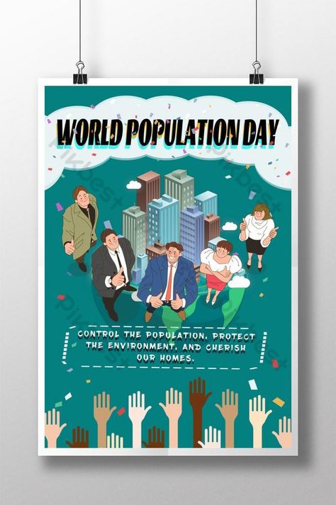 Save Water Poster Drawing, World Population Day, Population Day, World Earth Day, Creative Brochure, World Population, Cartoon Posters, Poster Drawing, Drawing Cartoon